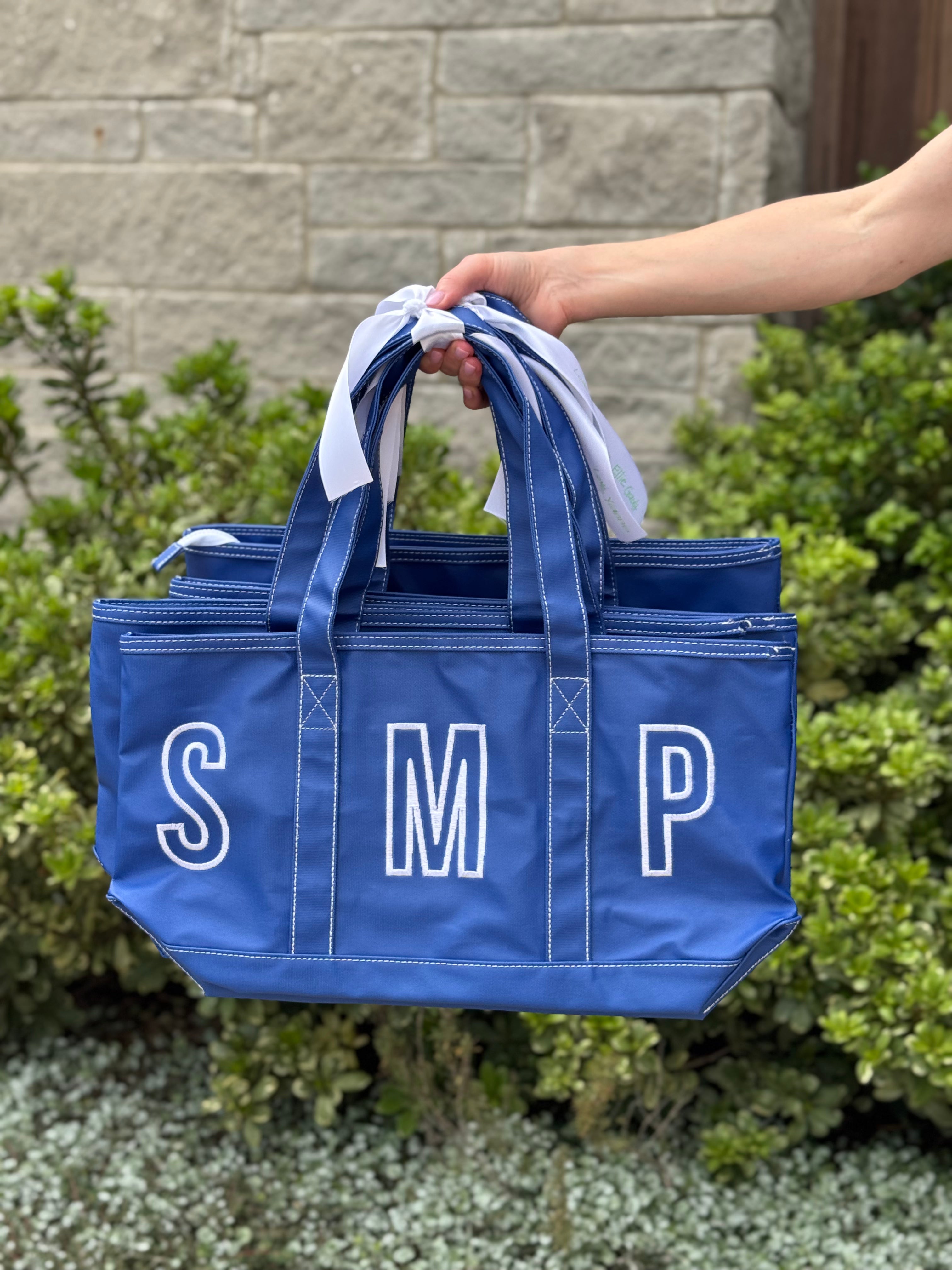 3 Letter Monogram Maxi Tote – Bluebell Canvas Tote