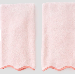 Pink Scallop Hand Towels