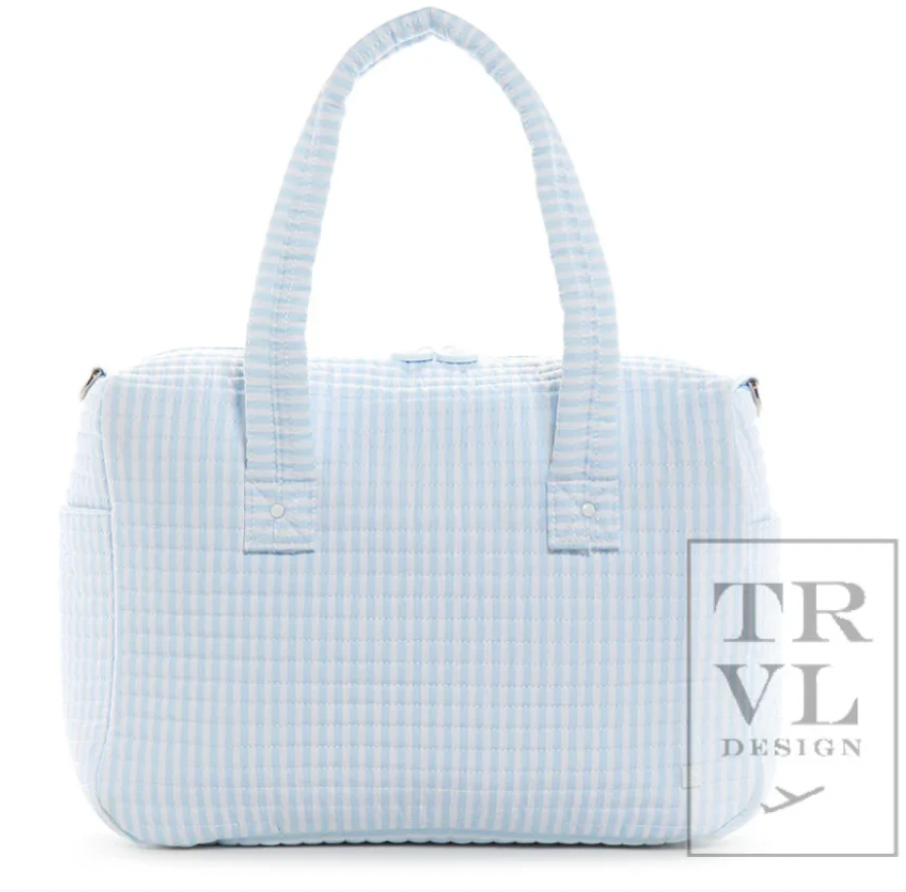 Pimlico Stripe Blue Quilted Stroller Bag