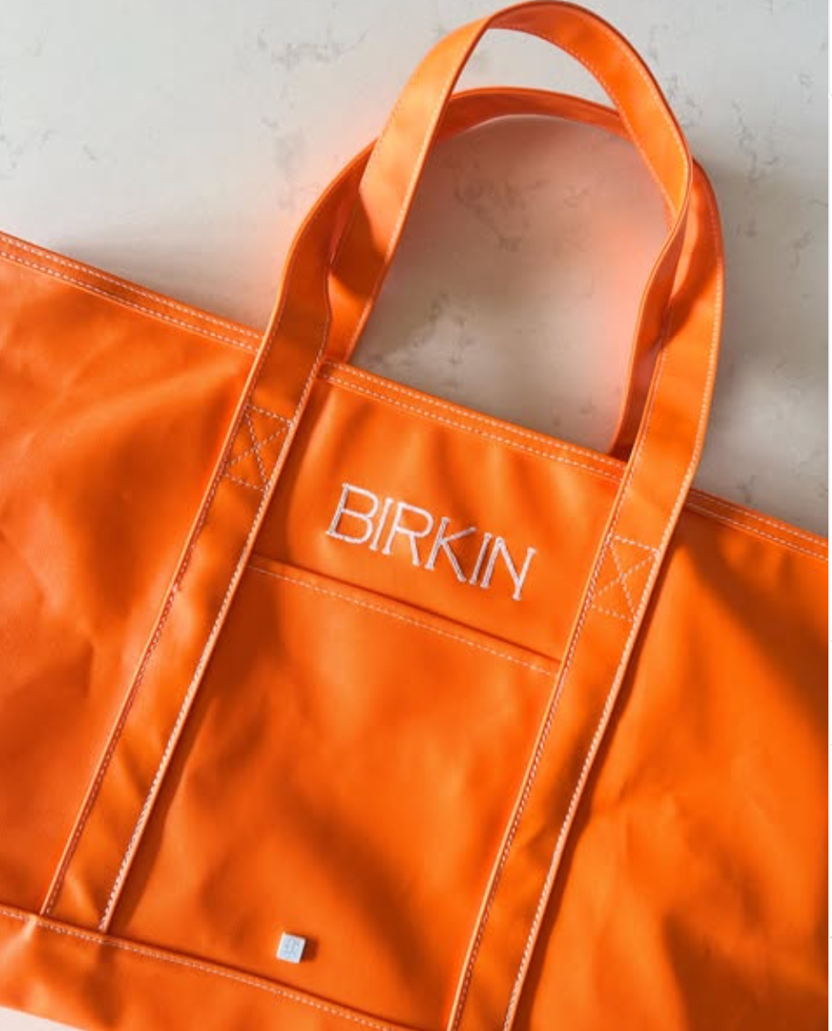 Orange Coated Canvas Maxi Tote