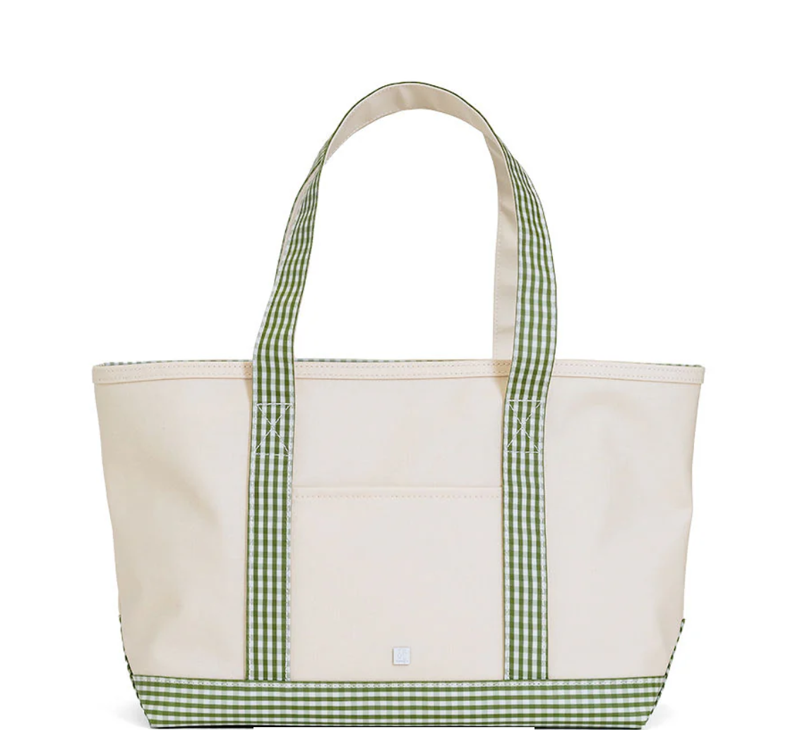 Gingham Moss Medium Tote