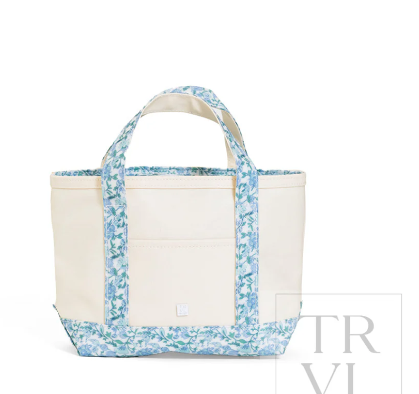 Hamptons Floral Trim Mini Tote