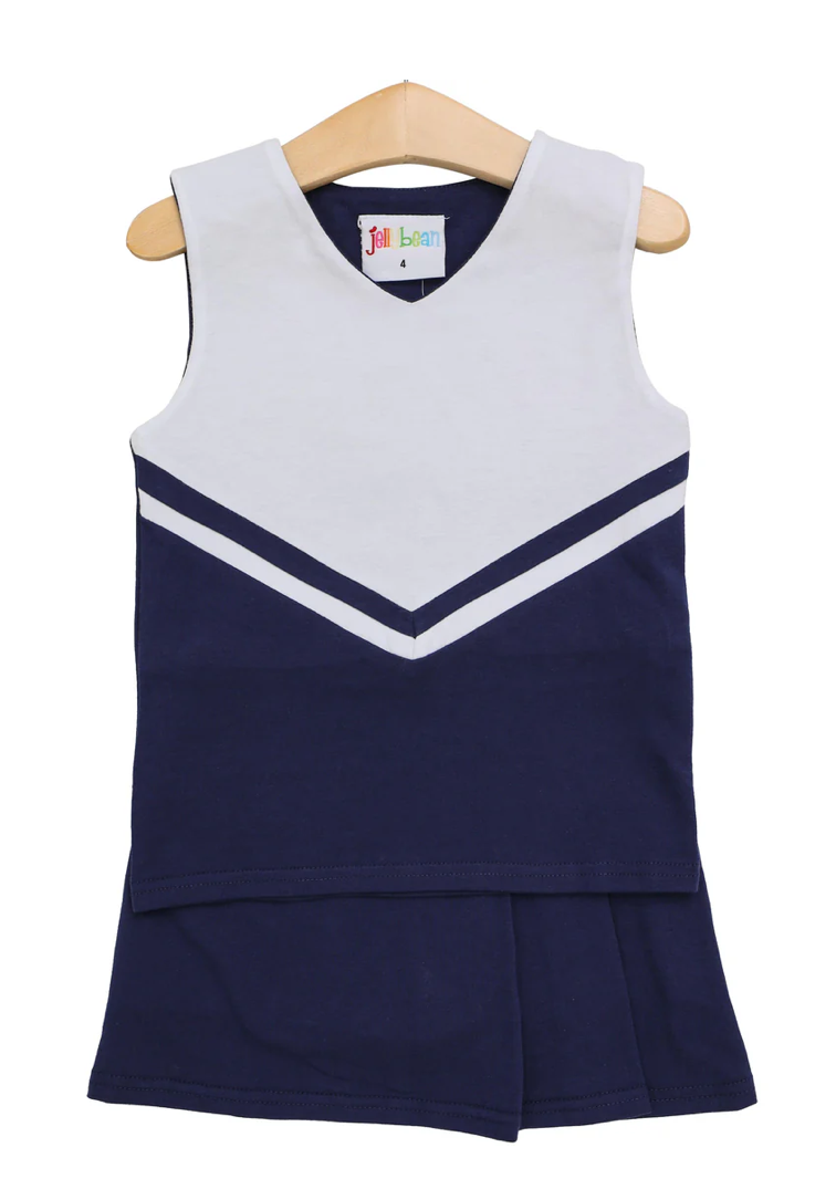 Cheer Uniform Skort Set- Navy/White