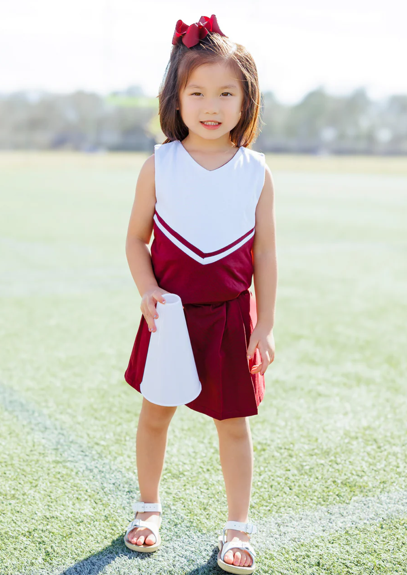Cheer Uniform Skort Set- Maroon/White