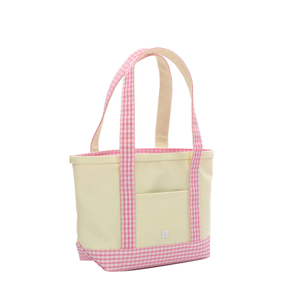 Pink Gingham Trim Mini Tote