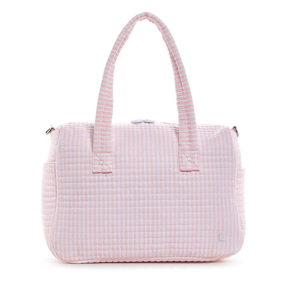 Pimlico Stripe Pink Quilted Stroller Bag