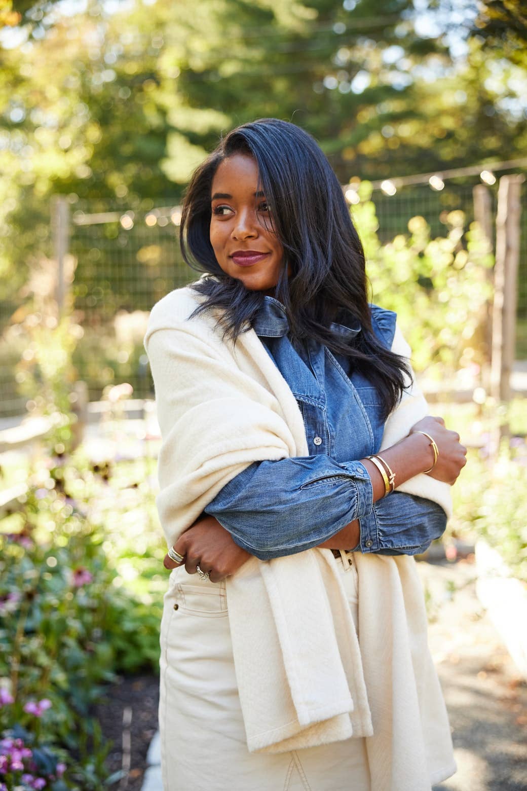 Bayside Herringbone Shawl - Shell