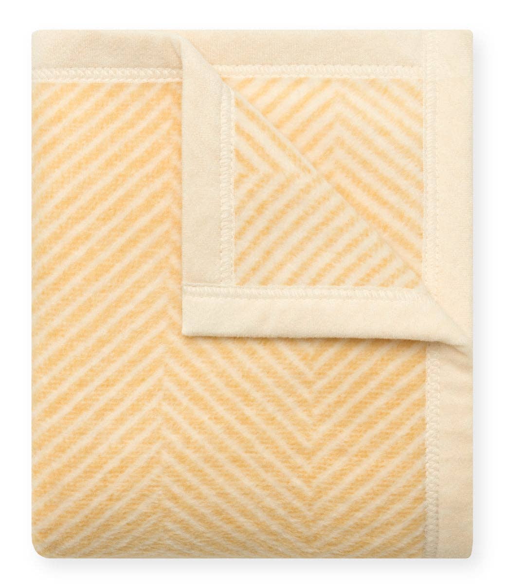 ChappyWrap - Harborview Herringbone Butter Yellow Mini Blanket: Mini - by Morrow & Main