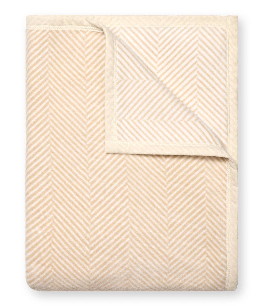 ChappyWrap - Harborview Herringbone Cream Blanket: Original - by Morrow & Main