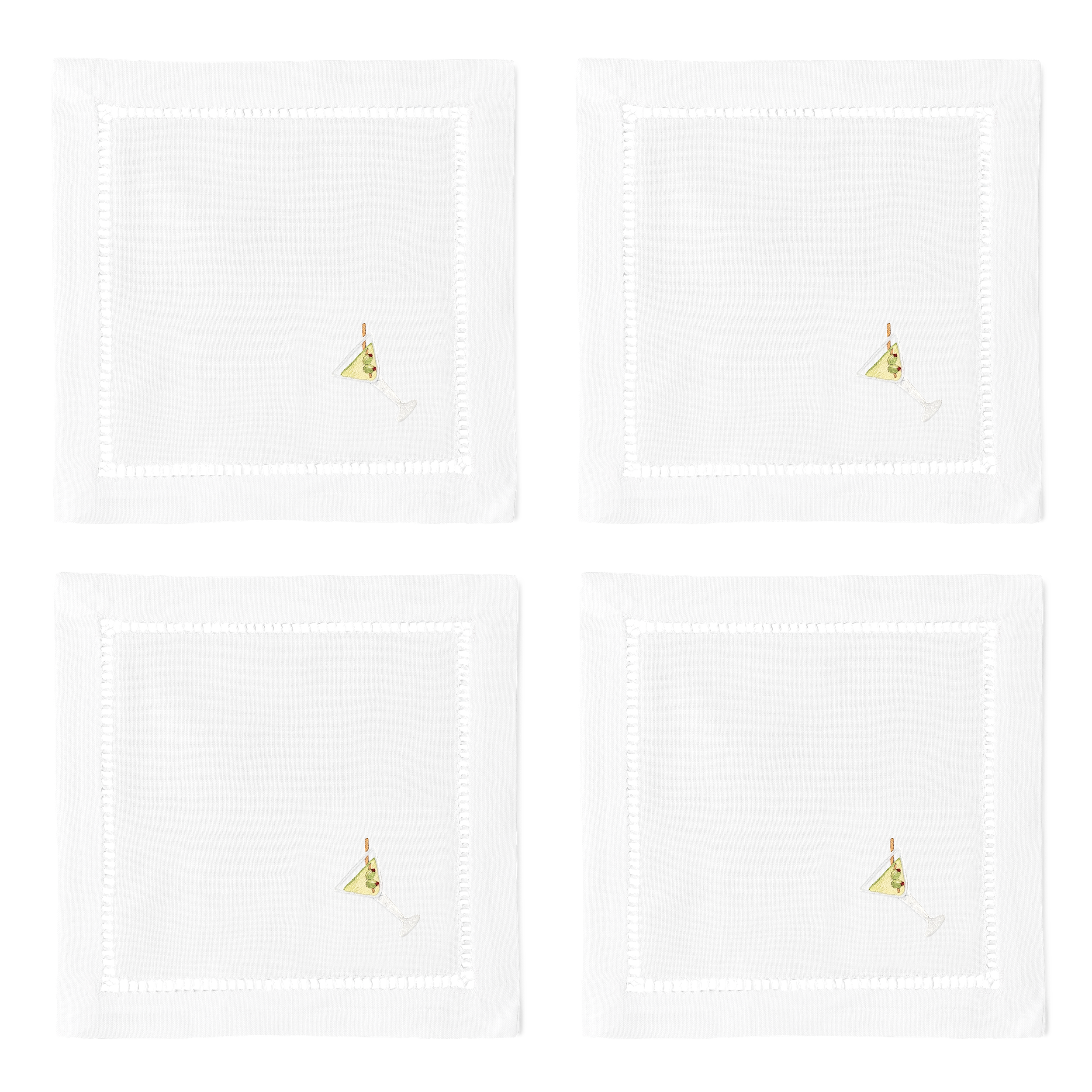 Dirty Martini Cocktail Napkins | Set of 4
