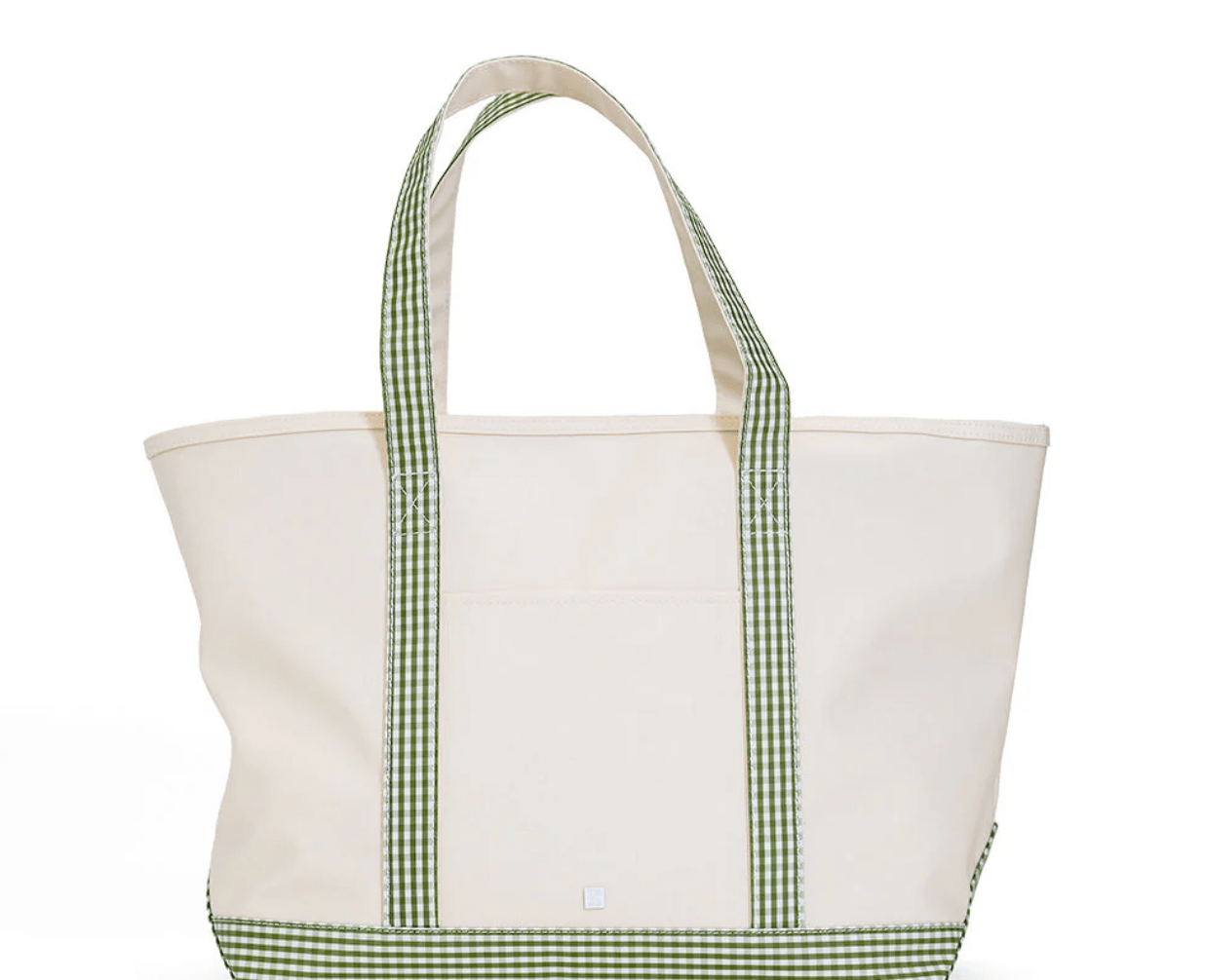 Gingham Moss Coated Canvas Maxi Tote - Tote by Morrow & Main