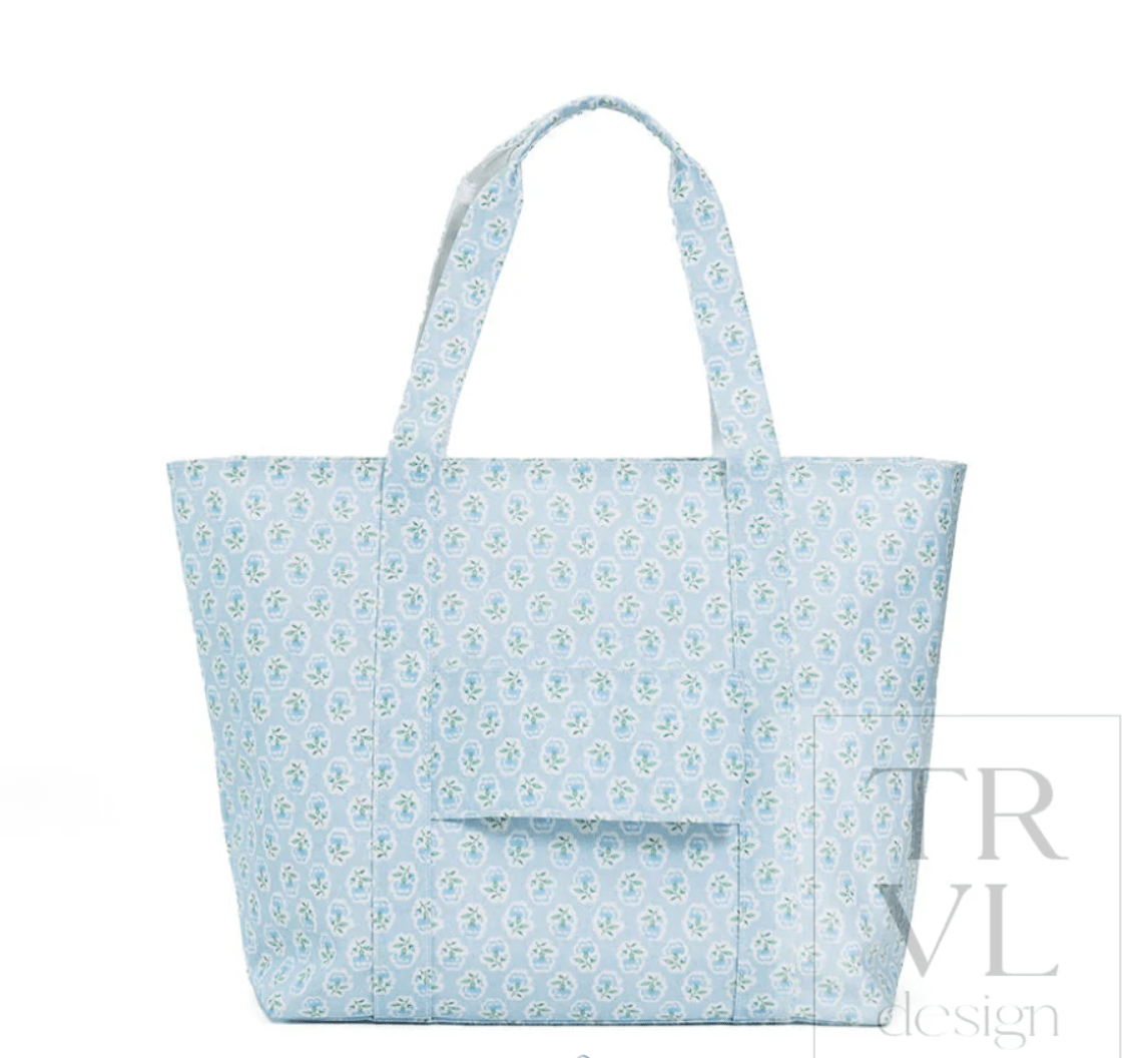 Petite Fleur Blue Jumbo XL Tote - by Morrow & Main