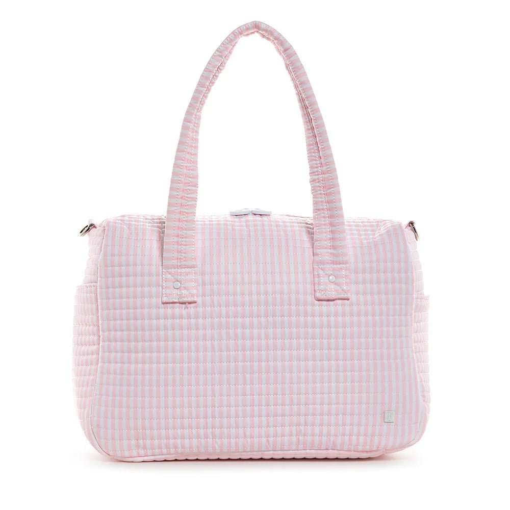 Pimlico Stripe Pink Quilted Stroller Bag - by Morrow & Main