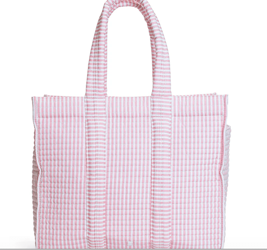 Quilted Go Go Tote - Pimlico Stripe Dusty Rose - by Morrow & Main