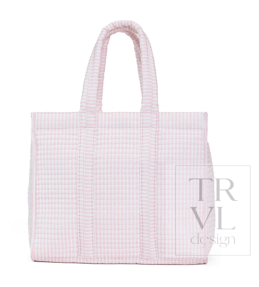 Quilted Go Go Tote - Pimlico Stripe Pink - Tote by Morrow & Main
