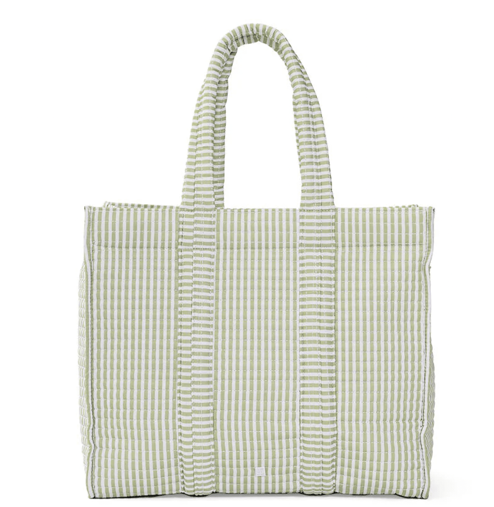 Quilted Go Go Tote - Pimlico Stripe Sage - by Morrow & Main