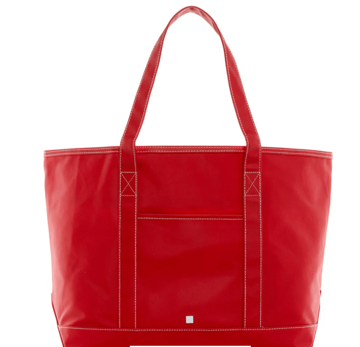 Red Coated Canvas Maxi Tote - by Morrow & Main