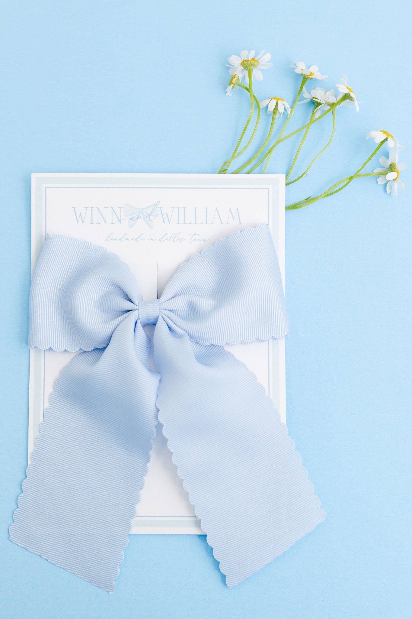 Scalloped Long - tail Bow: White / Medium - by Morrow & Main