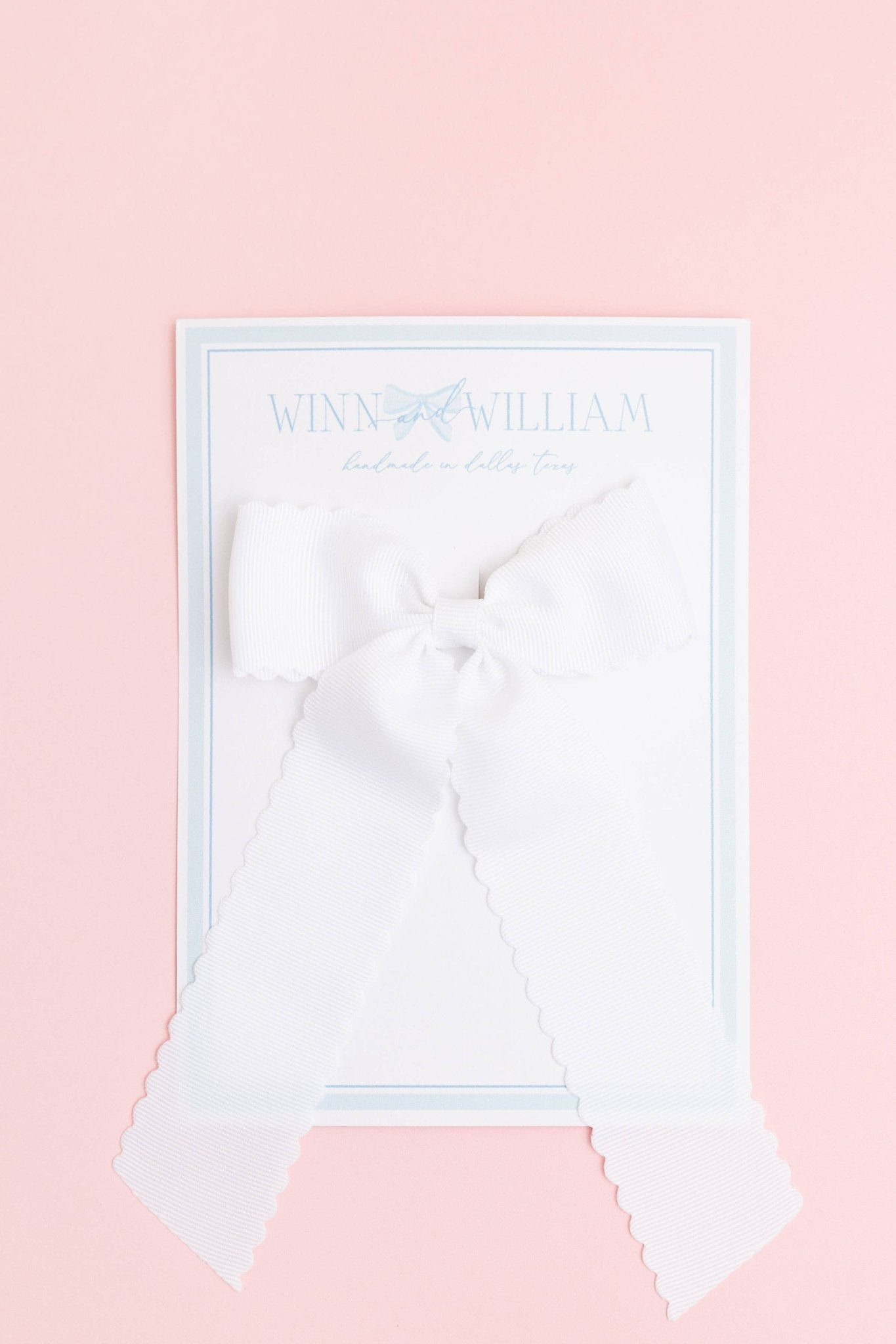 Scalloped Long - tail Bow: White / Medium - by Morrow & Main