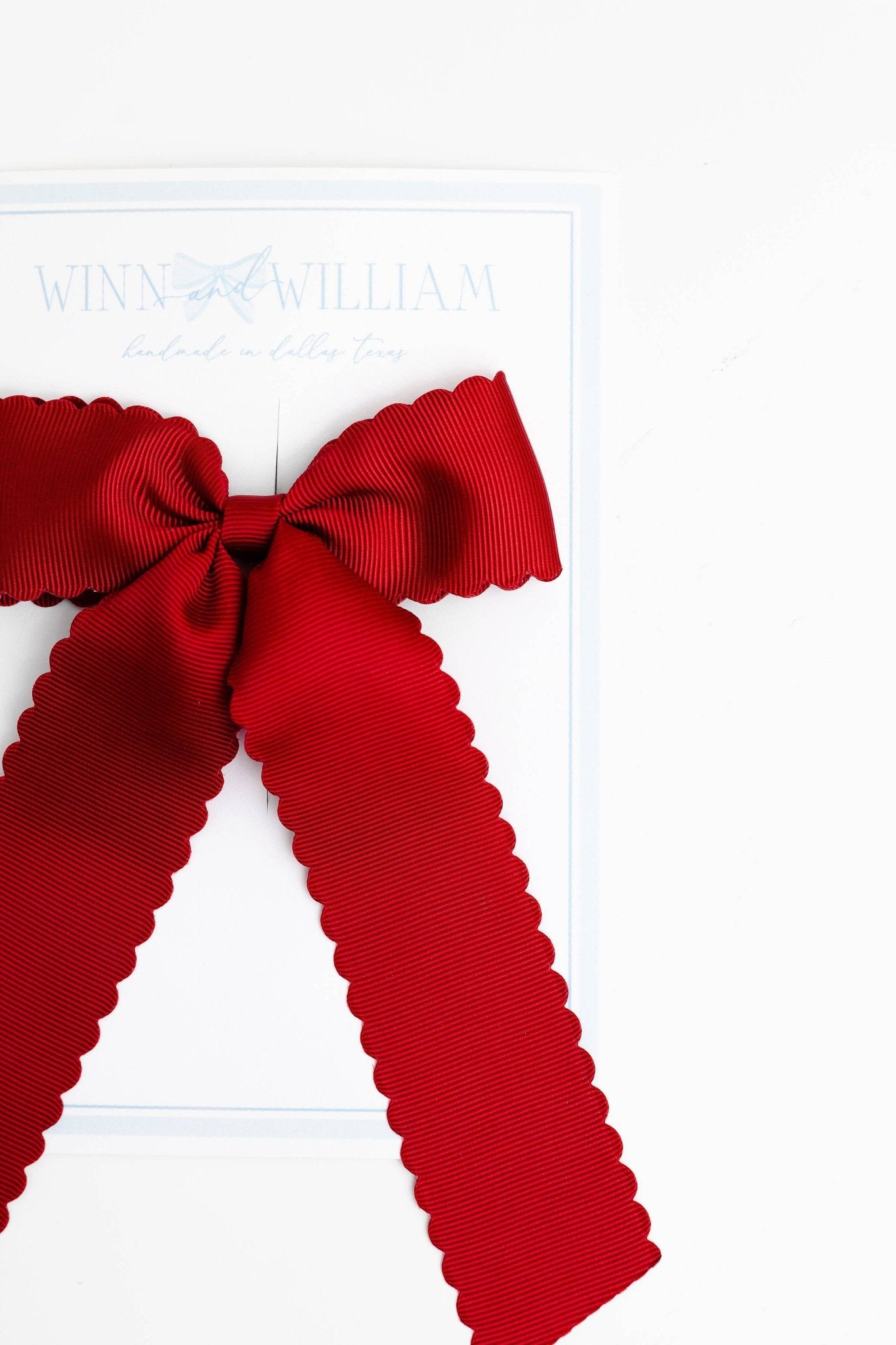 Scalloped Long - tail Bow: White / Medium - by Morrow & Main
