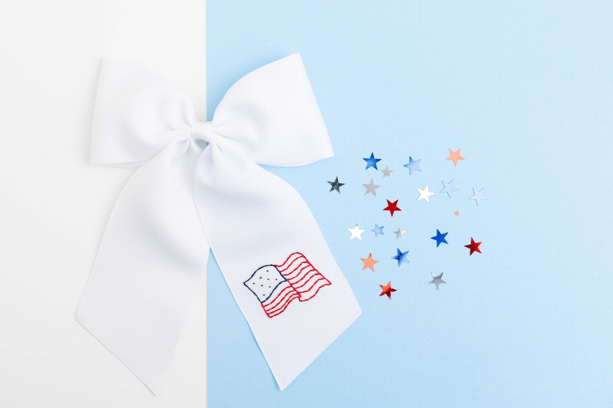 Winn and William - American Flag Bow: **SHIPS IN JULY** - by Morrow & Main