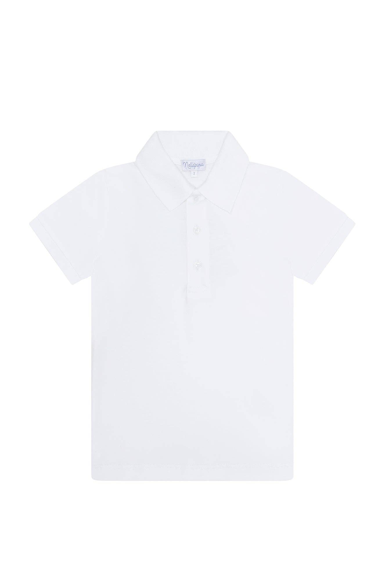 White Pima Cotton Polo Shirt: Size 3