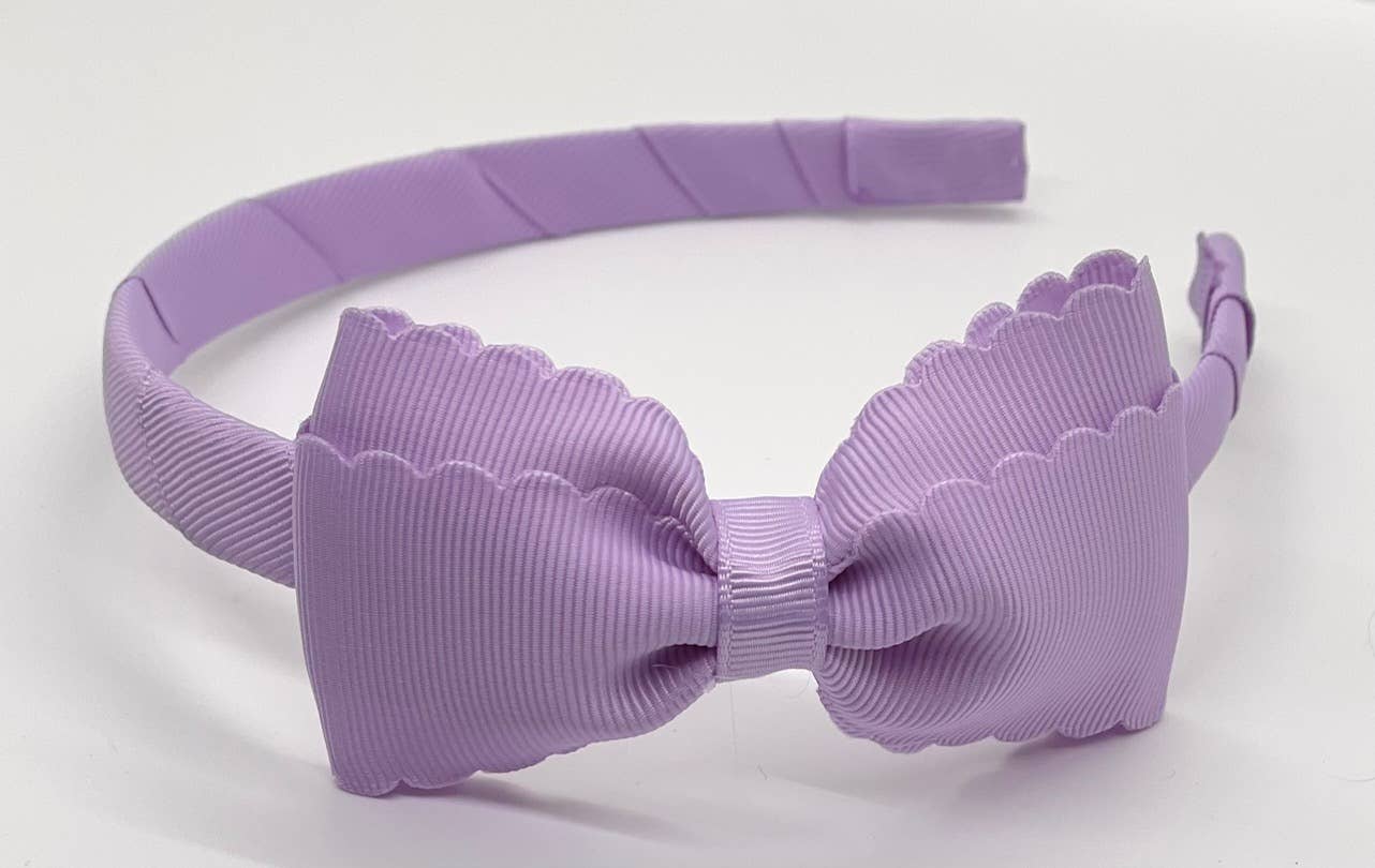 Scalloped "Lottie" Headband: White