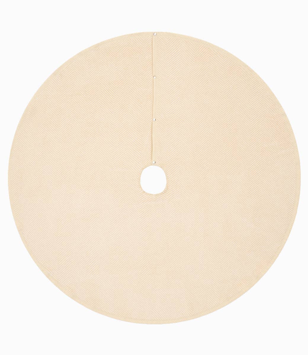 Harborview Herringbone Cream Christmas Tree Skirt
