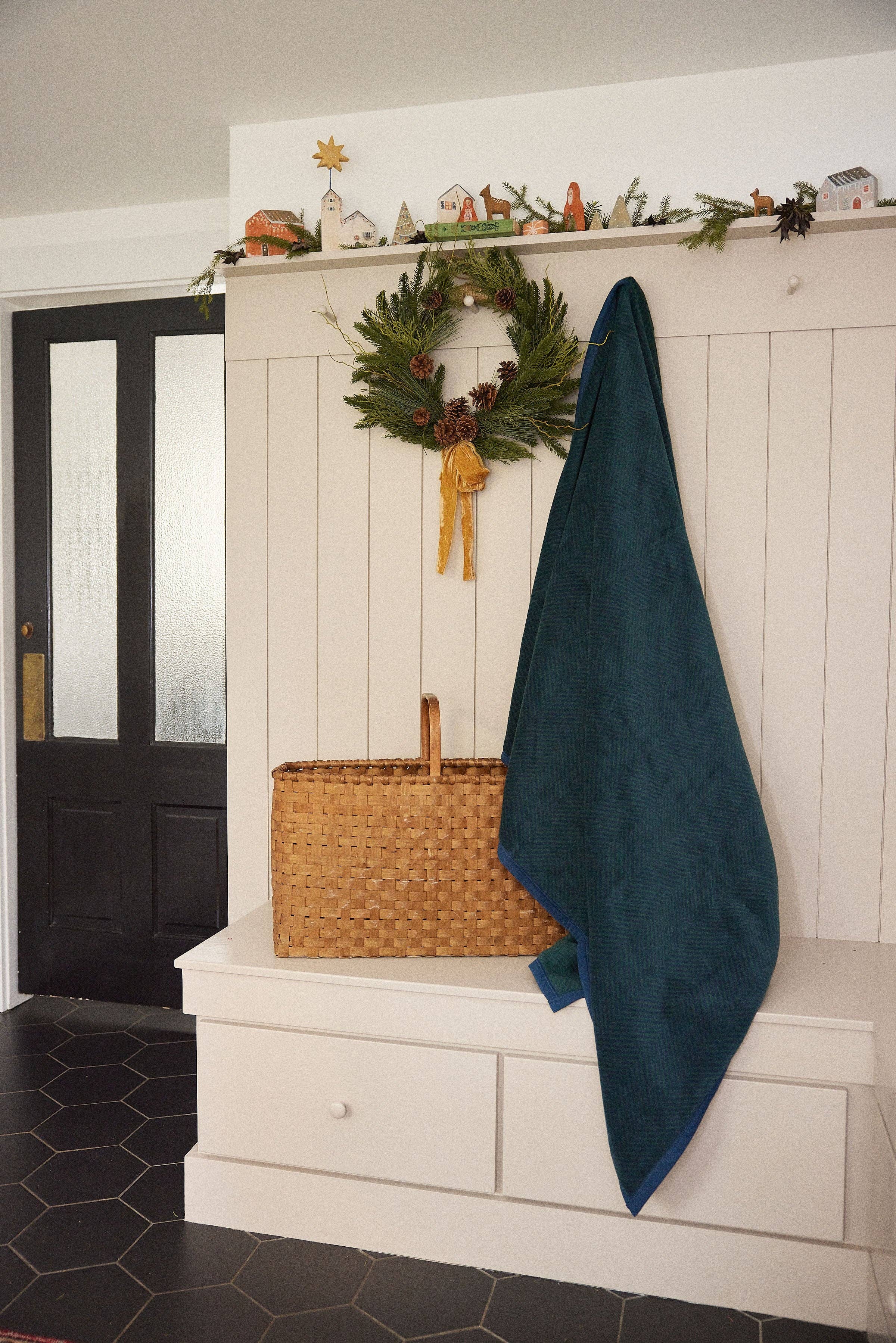 Harborview Herringbone Blue Spruce Blanket: Original