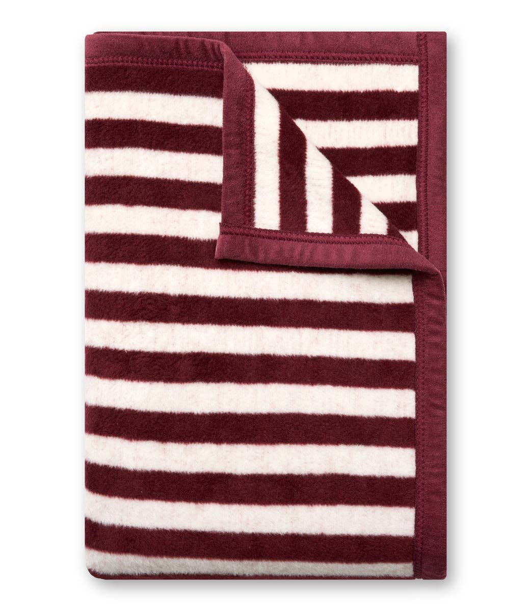 Sideline Stripe Maroon Midi Blanket: Midi