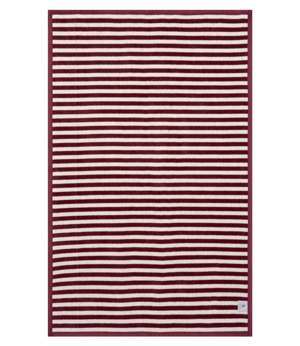Sideline Stripe Maroon Midi Blanket: Midi