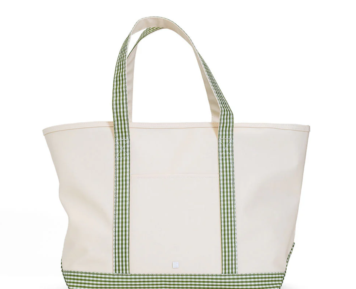 Gingham Moss Coated Canvas Maxi Tote