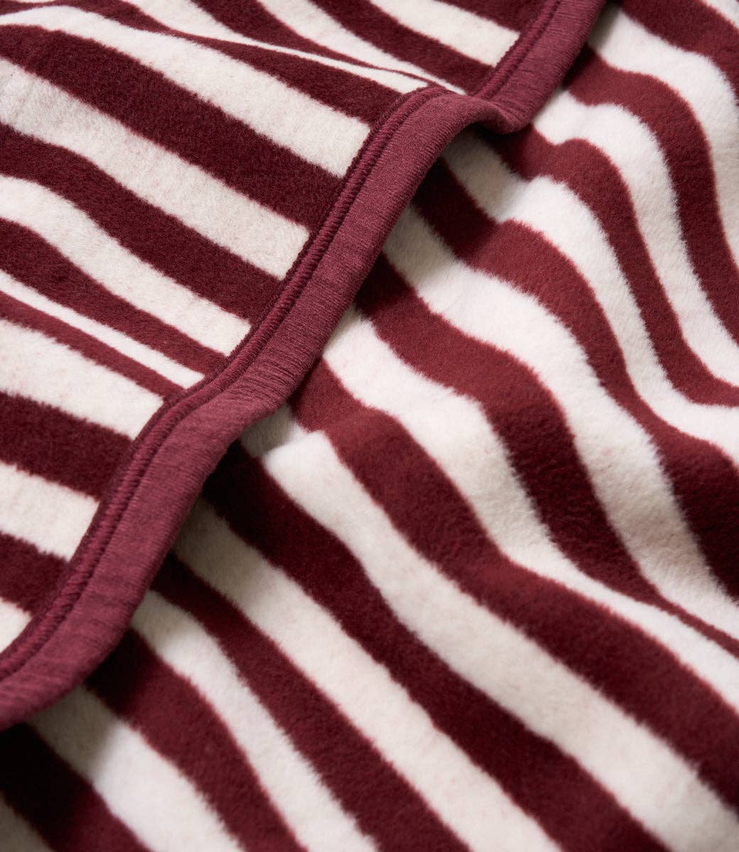 Sideline Stripe Maroon Midi Blanket: Midi