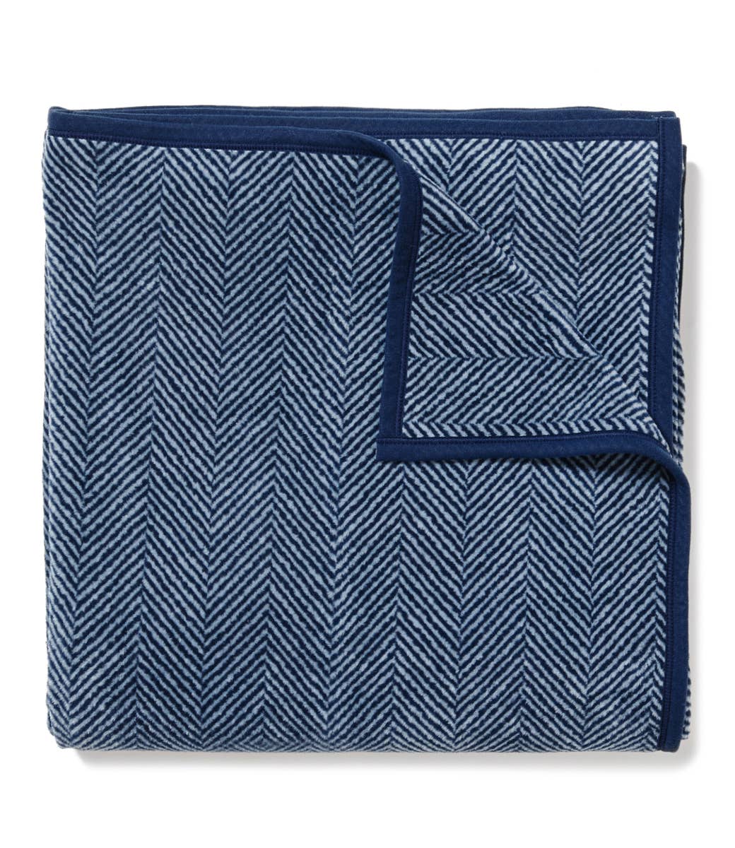 Harborview Herringbone Navy Blanket: Midi