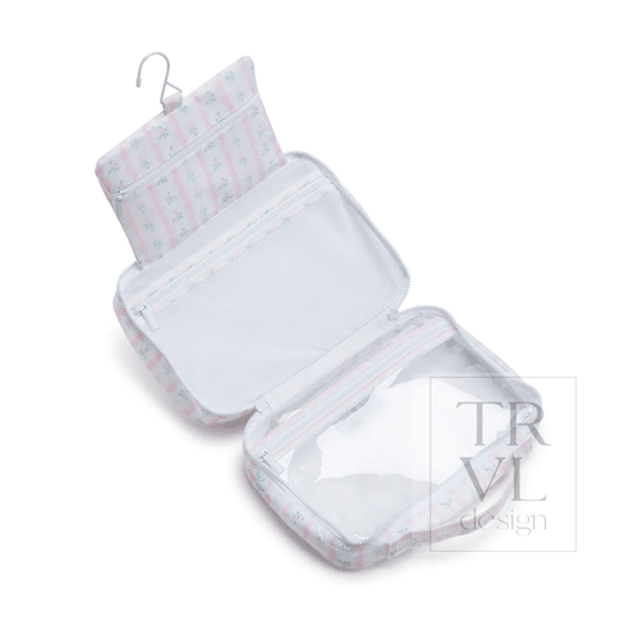 Bundle Up 2 Hanging Toiletry Bag- Pink Ribbon Floral - by Morrow & Main