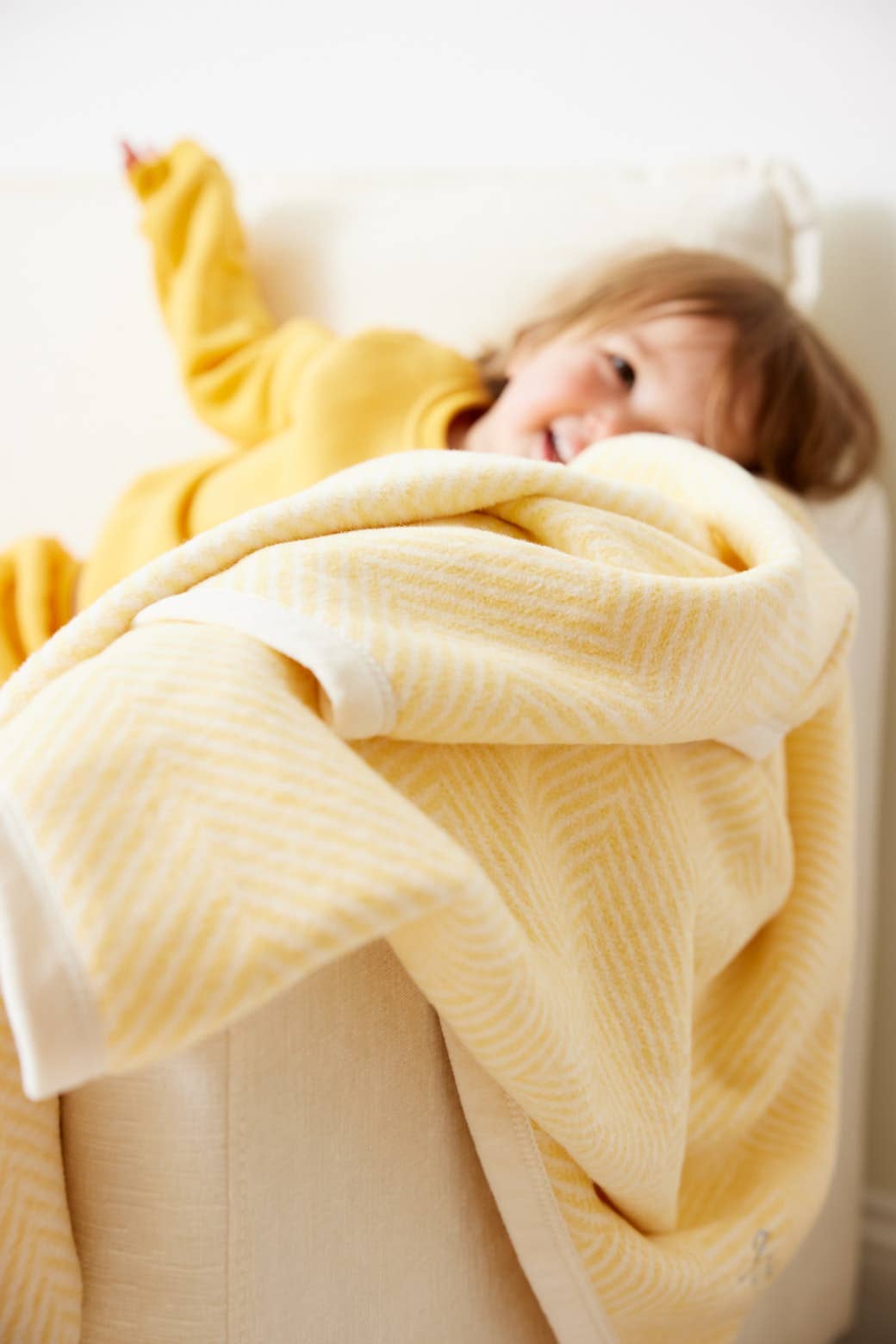 ChappyWrap - Harborview Herringbone Butter Yellow Mini Blanket: Mini - by Morrow & Main