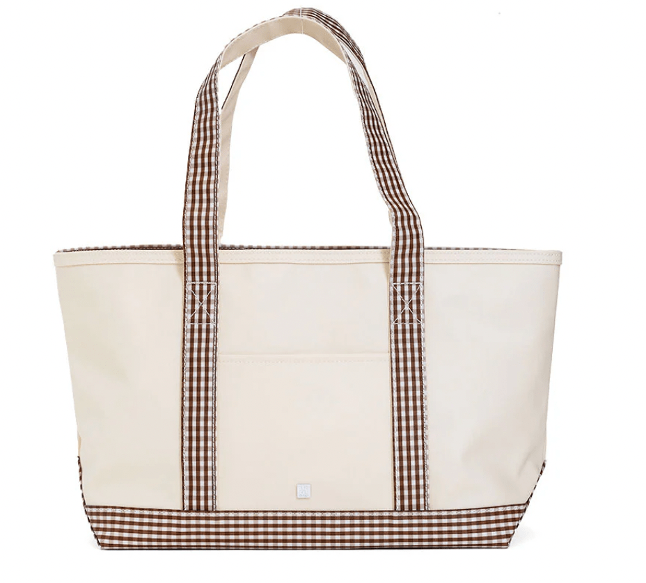 Coco Gingham Trim Medium Tote - by Morrow & Main