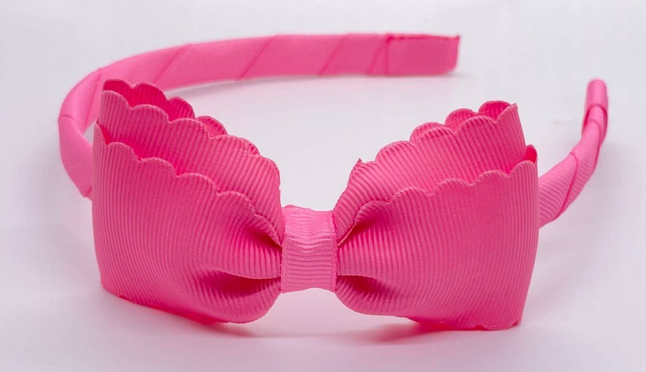 Scalloped "Lottie" Headband: White