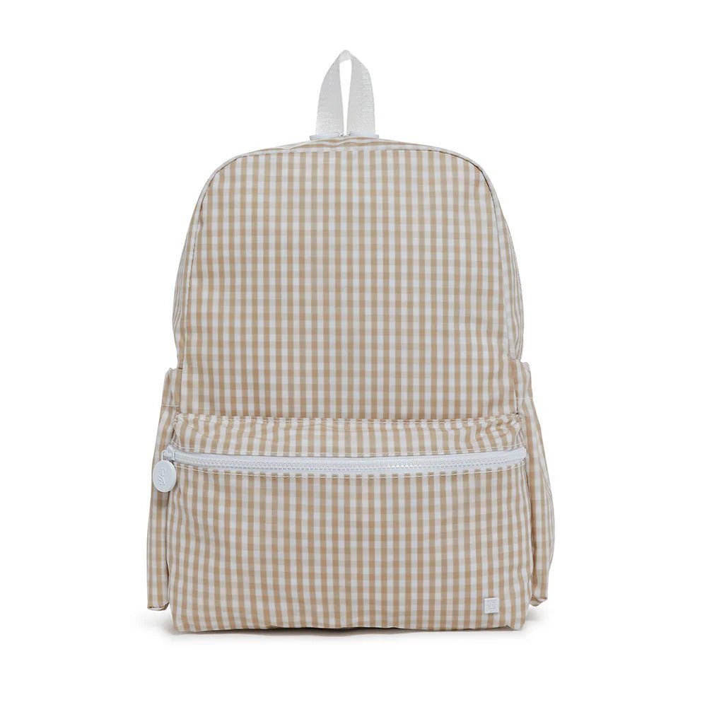 Gingham Khaki Backpacker - by Morrow & Main