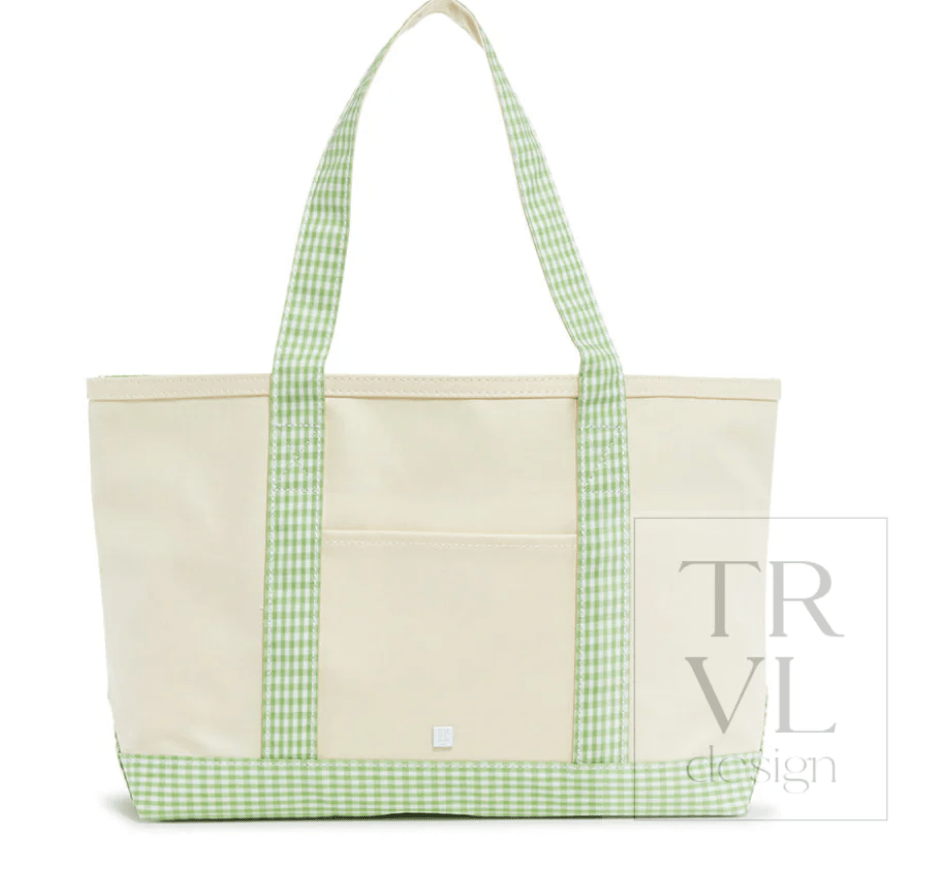 Gingham Leaf Medium Tote - Tote by Morrow & Main