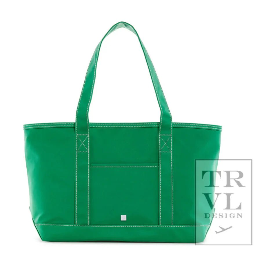 Kelly Green Coated Canvas Maxi Tote - by Morrow & Main