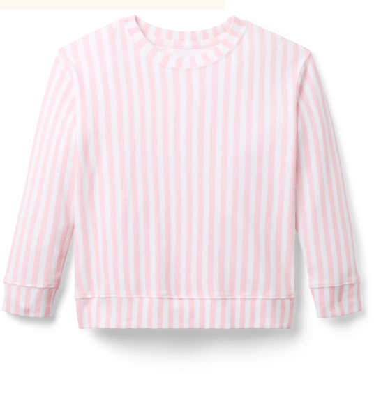Lane Lightweight Pullover - Light Pink Stripe - by Morrow & Main