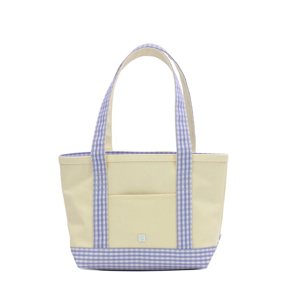 Lilac Gingham Trim Mini Tote - by Morrow & Main