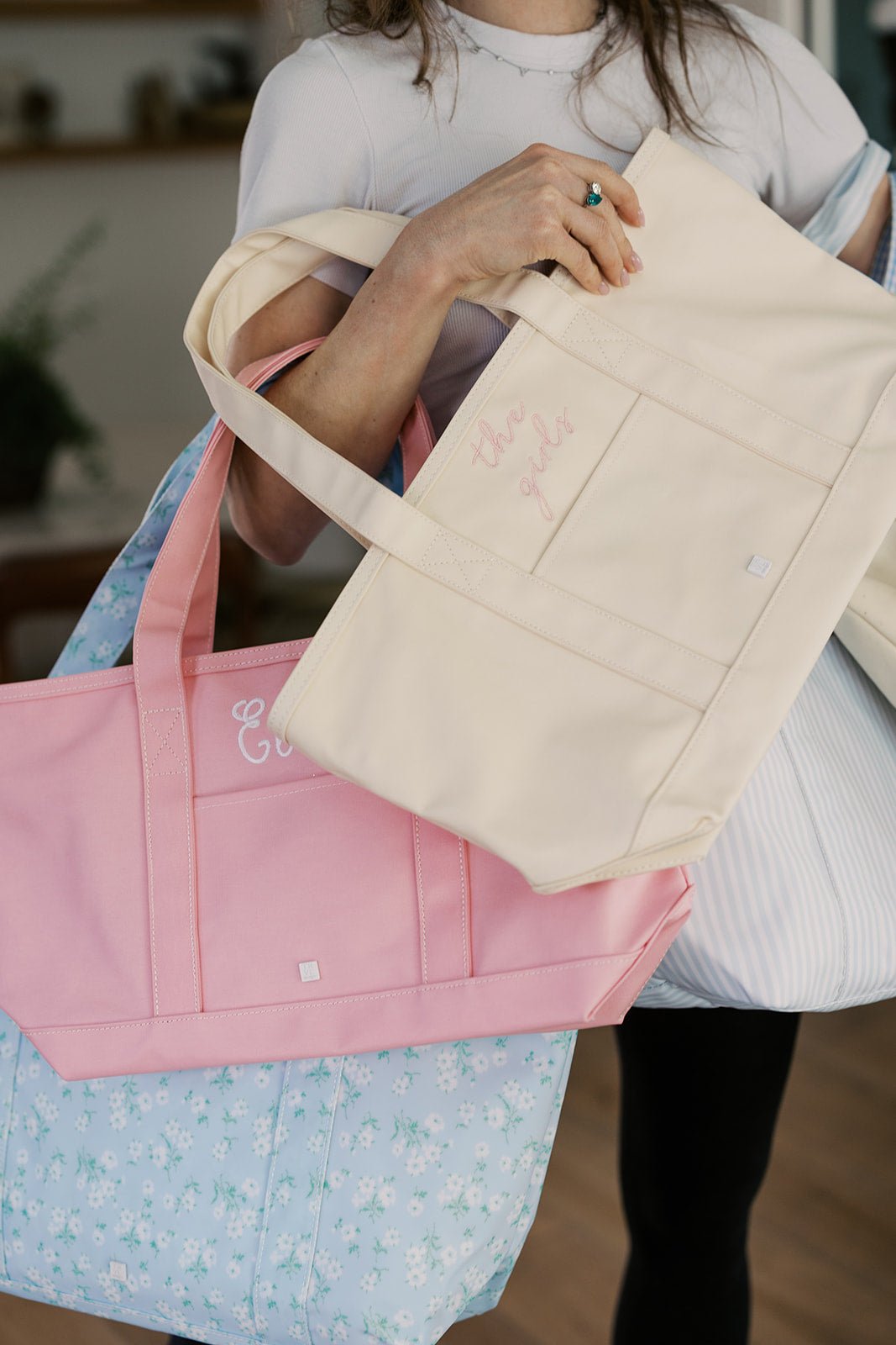 Peony Coated Canvas Maxi Tote - by Morrow & Main