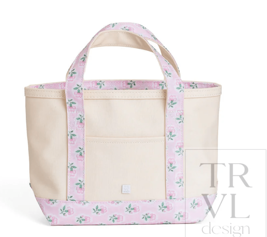 Petite Fleur Pink Trim Mini Tote - by Morrow & Main