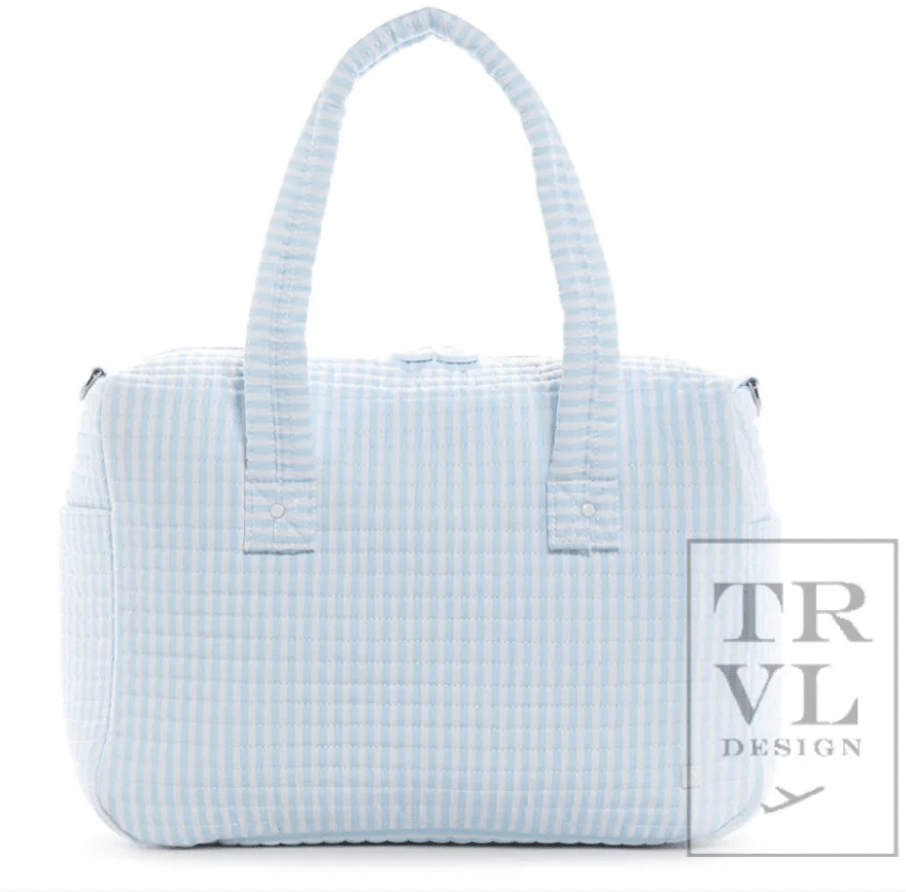 Pimlico Stripe Blue Quilted Stroller Bag - by Morrow & Main