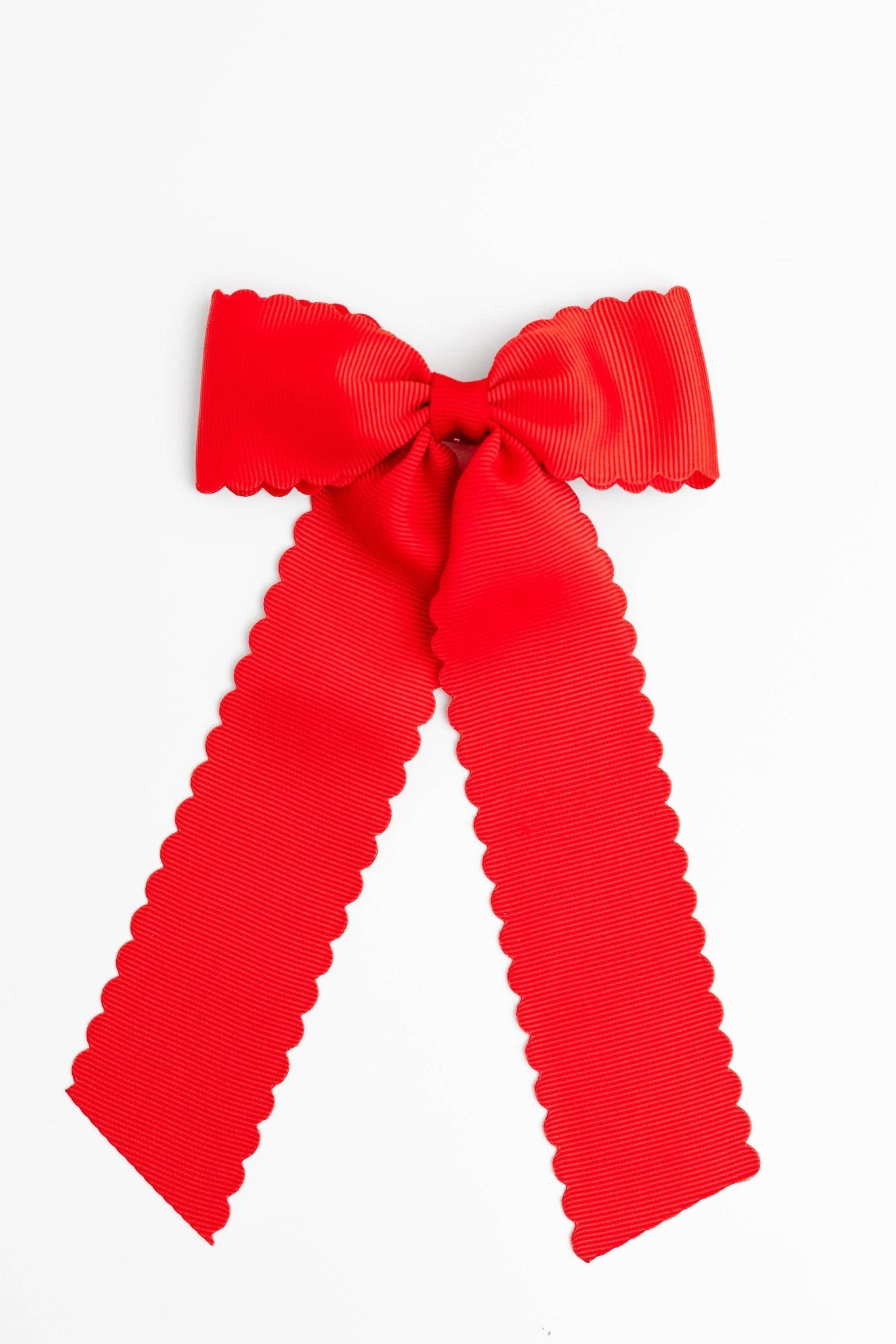 Scalloped Long - tail Bow: White / Medium - by Morrow & Main