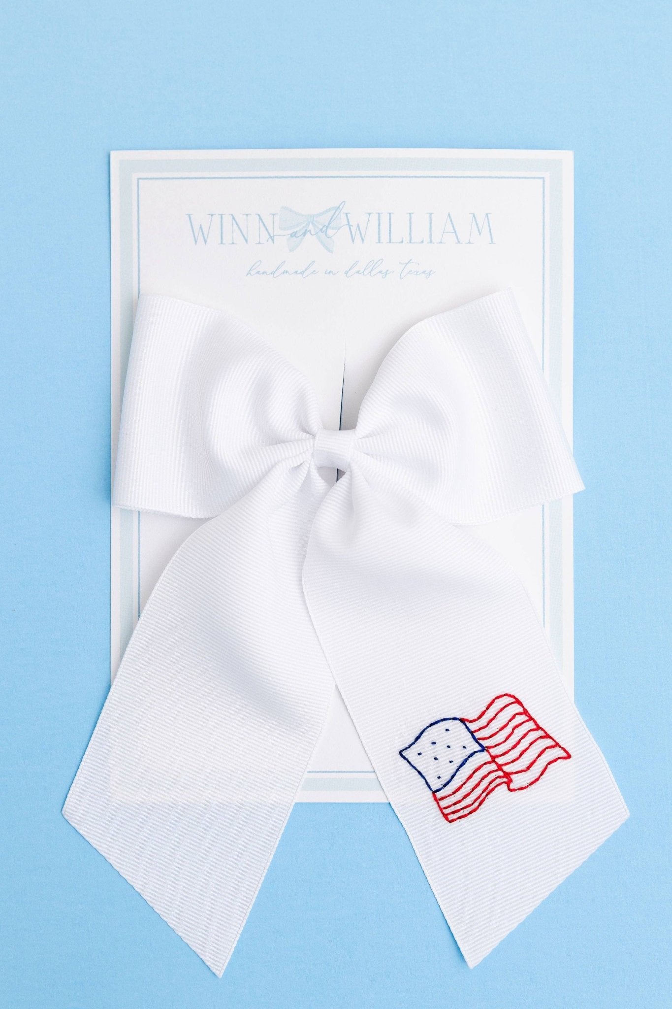 Winn and William - American Flag Bow: **SHIPS IN JULY** - by Morrow & Main